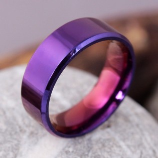 Кольцо из стали, фиолетовое
