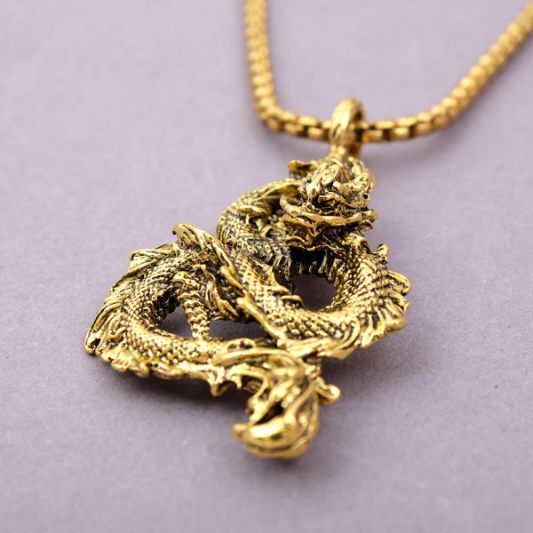 Кулон "Дракон" золотистий, С13906