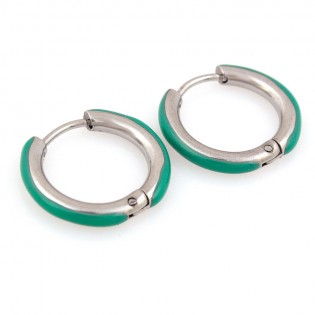 Серьги-кольца, зеленые