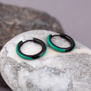 Серьги-кольца, зеленые, С13917