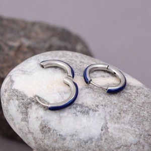 Серьги-кольца, синие, С13919