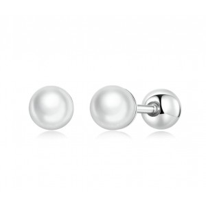 Сережки з перлами пуссети гвоздики 4 мм, С13996