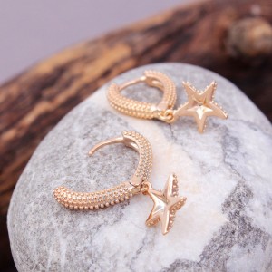 Жіночі сережки Xuping "Морська зірка", позолота, С14026