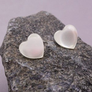 Сережки жіночі "Білі серця", С14063