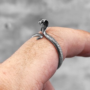 Кольцо из стали "Змея" , С14065