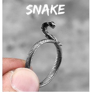 Кольцо из стали "Змея" 