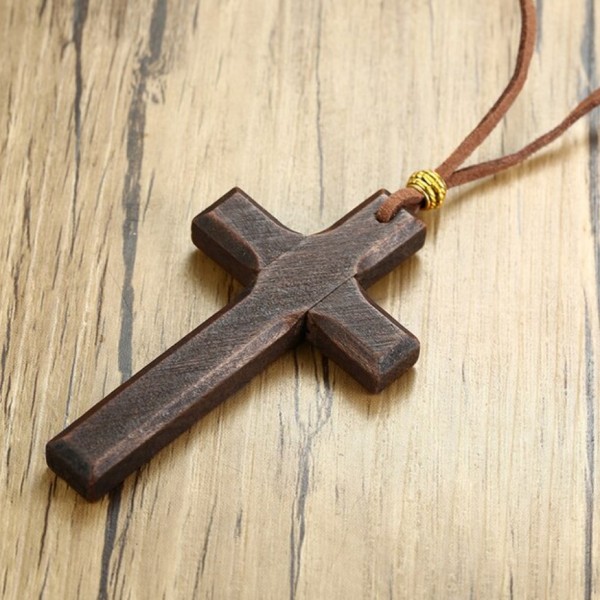 Деревянный крест, коричневый, С14329