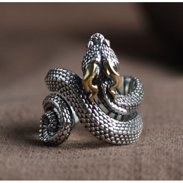 Кольцо из стали "Змея", С14432