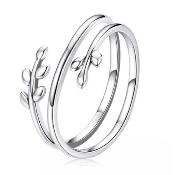 Серебряное кольцо "Листья", С14723