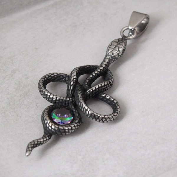 Кулон з сталі "Ключ і змія", C15001