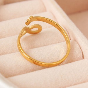 Женское кольцо "Бесконечность", золотистое, C15007