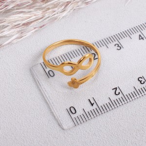 Женское кольцо "Бесконечность", золотистое, C15007