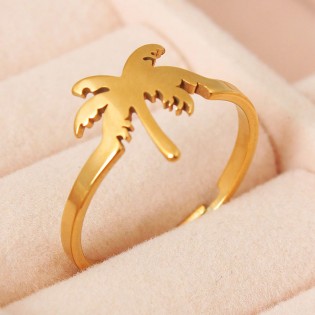 Женское кольцо "Пальма", золотистое