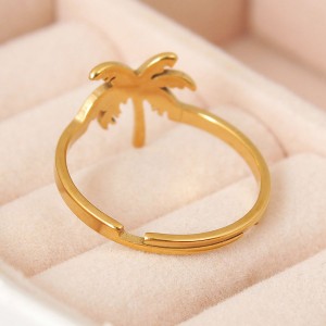 Женское кольцо "Пальма", золотистое, C15009
