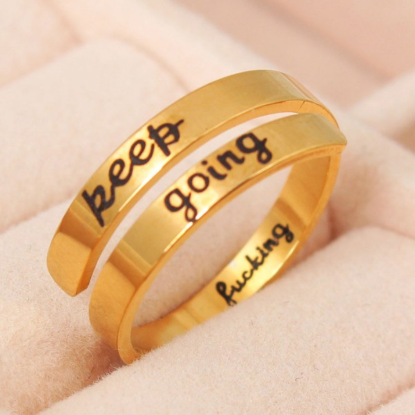 Женское кольцо "Не останавливайся", золотистое, C15014