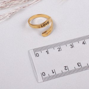 Женское кольцо "Любовь", золотистое, C15024