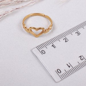 Женское кольцо "Сердце", золотистое, C15025