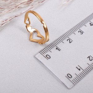 Женское кольцо "Сердце", золотистое, C15025
