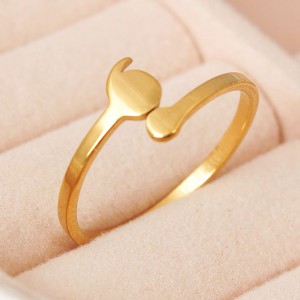 Женское кольцо "Точка, запятая", золотистое, C15027