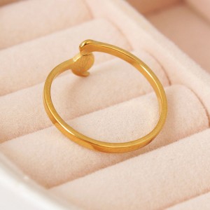Женское кольцо "Точка, запятая", золотистое, C15027