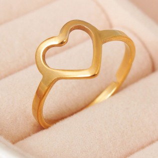Женское кольцо "Сердце", золотистое