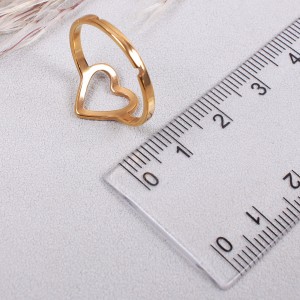 Женское кольцо "Сердце", золотистое, C15030