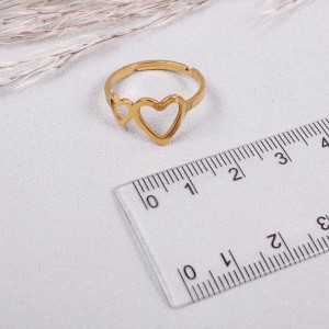 Женское кольцо "Сердца", золотистое, C15031