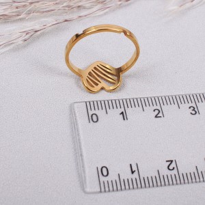 Женское кольцо "Сердце", золотистое, C15033