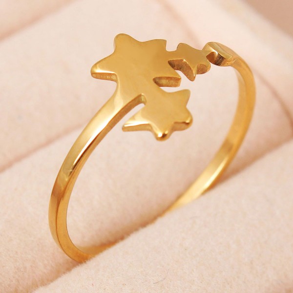 Женское кольцо "Звезды", золотистое, C15034