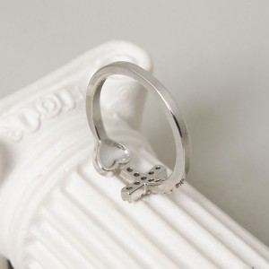 Женское кольцо "Сердце и крестик", C15072