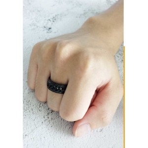 Кільце спінер "Ланцюг", чорне, C15081