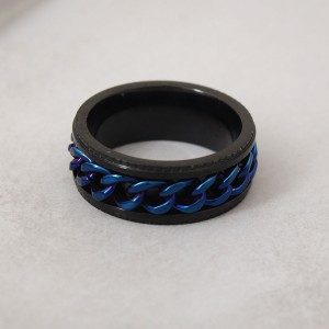 Кільце спінер "Ланцюг" синій, C15082