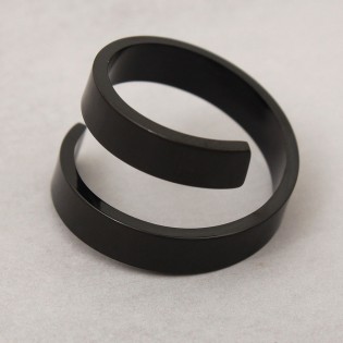 Кольцо из стали "Двойное", черное