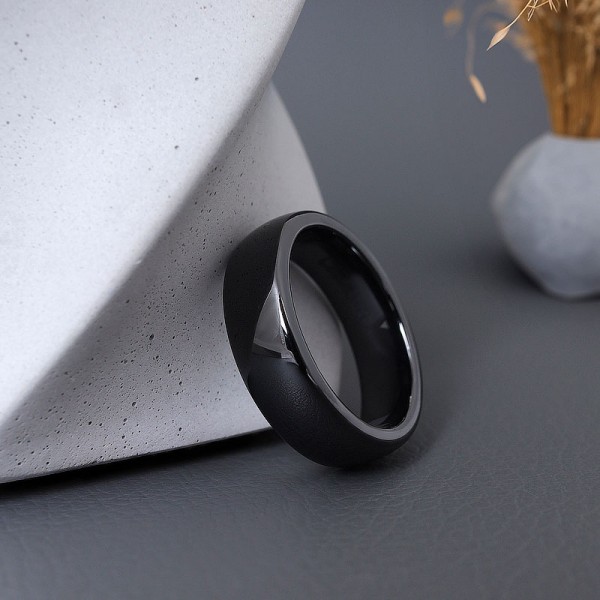 Кольцо из керамики, 6 мм, черное, C15090