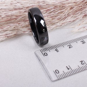 Кольцо из керамики, 6 мм, черное, C15090