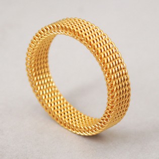 Кольцо "Сетка", золотистое 4 мм