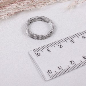 Кольцо "Сетка", серебристое 4 мм, C15094