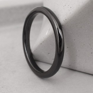 Кольцо из керамики, 2 мм, черное