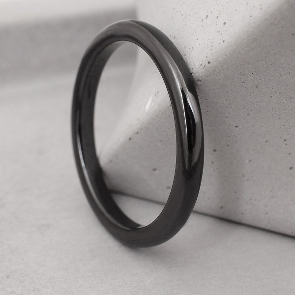 Кольцо из керамики, 2 мм, черное, С15242