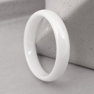 Кільце з кераміки, біле, 4 мм