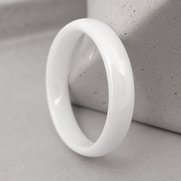 Кольцо из керамики, 4 мм, белое, С15244