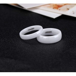 Кольцо из керамики, 4 мм, белое, С15244