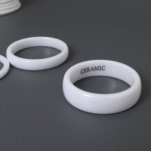 Кольцо из керамики, 6 мм, белое, С15245