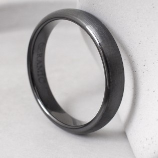 Кольцо из керамики, 4 мм, черное, матовое
