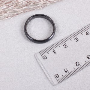 Кольцо из керамики, 4 мм, черное, матовое, С15247