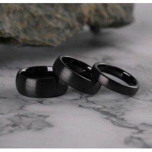Кольцо из керамики, 6 мм, черное, матовое, С15248
