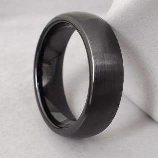 Кольцо из керамики, 6 мм, черное, матовое