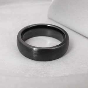 Кольцо из керамики, 6 мм, черное, матовое, С15248