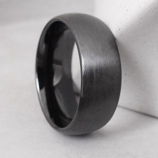 Кольцо из керамики, 8 мм, черное, матовое