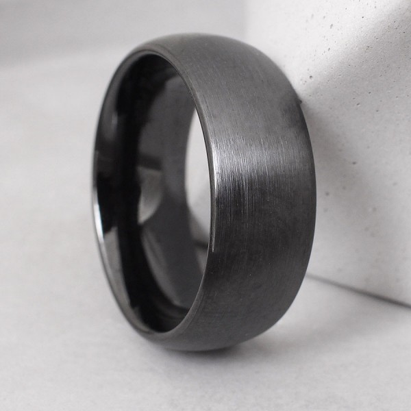 Кільце з кераміки, чорне, 8 мм, матове, С15249